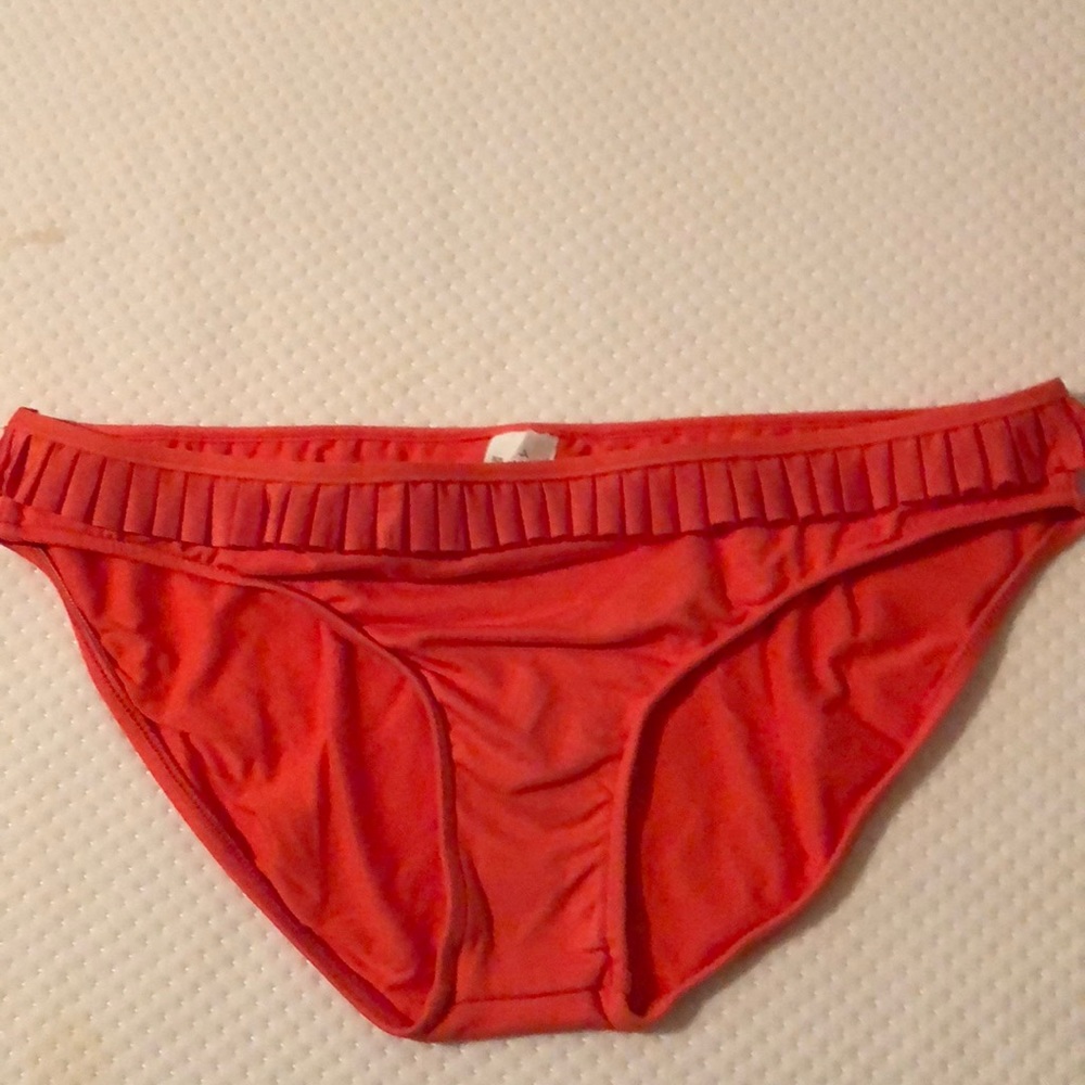 Seafolly orange hipster bottom cute pleat detail